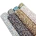 David accessories Super Shiny Chunky Glitter Stereoscopic Sequins Faux Leather Sheets Fabric 7 Pcs 7.7