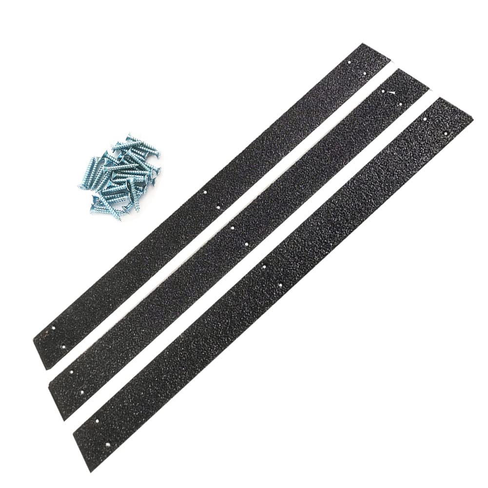 Anti Slip Grip Strips for Stairs, 2" x 24" Heavy Duty Non Slip Decking Strip, Aluminum Alloy Staircases & Floor Security Hardware Prevent Falls (3 Pack, with Screw)