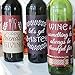 Friends Thanksgiving Feast - Friendsgiving Party Decorations for Women and Men - Wine Bottle Label Stickers - Set of 4