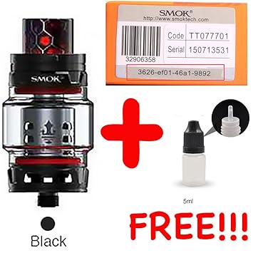 DanslesVapes [100% AUTHENTISCH SMOKTECH TFV12 Prince atomizzer Tank 8ml Schwarz/Black oder Silber/Stainless Steel oder Schwar