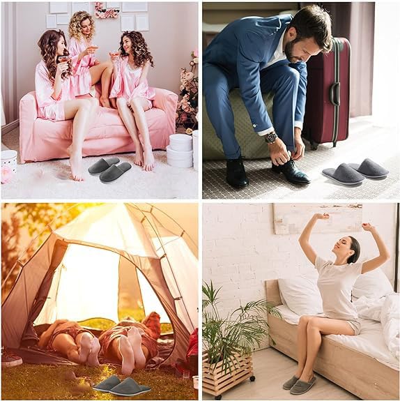 Spa Slippers,6 Pares de Pantuflas de SPA con Punta Cerrada,Sin Deslizamiento Pantuflas de Hotel Desechables para Pantuflas de Casa para Hombres Aptas para Huéspedes,Baño,Dormitorio,Viaje,Casa,Interior