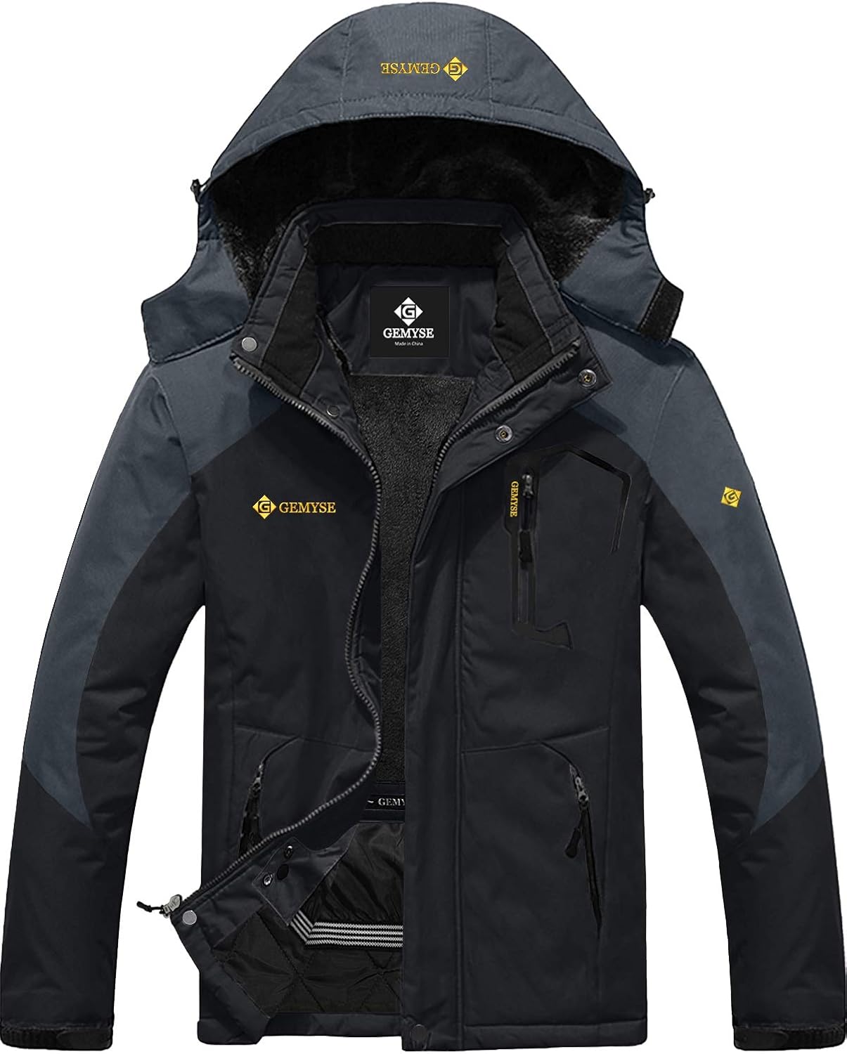 GEMYSE Men's Mountain Waterproof Ski Snow Jacket Winter