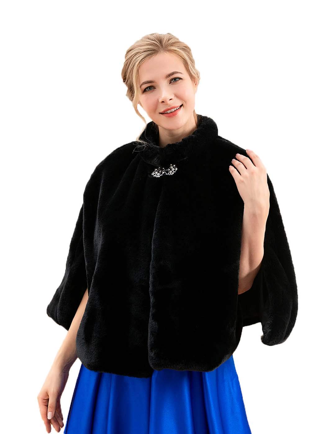 Asooll Women's Faux Fur Shawl 1920s Bride Wedding Fur Capes and Stoles Winter Cover Up for Women Asooll Women's Faux Fur Shawl 1920s Bride Wedding Fur Capes and Stoles Winter Cover Up for Women