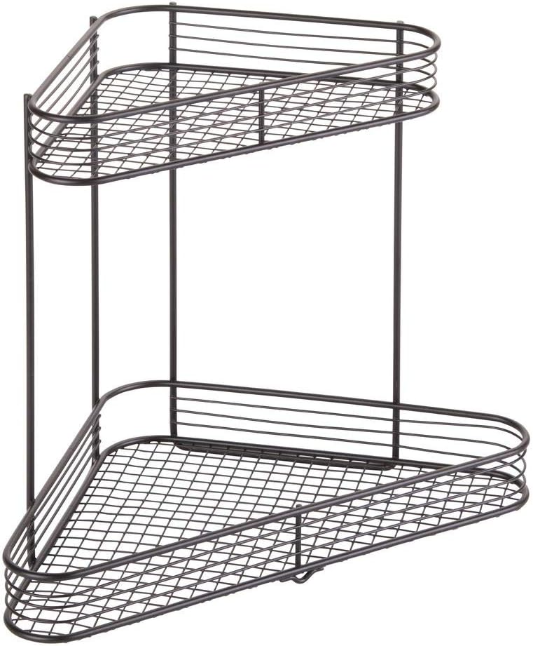 iDesign Vienna Metal Wire Standing Vanity Caddy, 2-Tier Baskets for Countertops, Desks, Dressers, Bathroom, Set of 1, Corner Shelf: Home & Kitchen