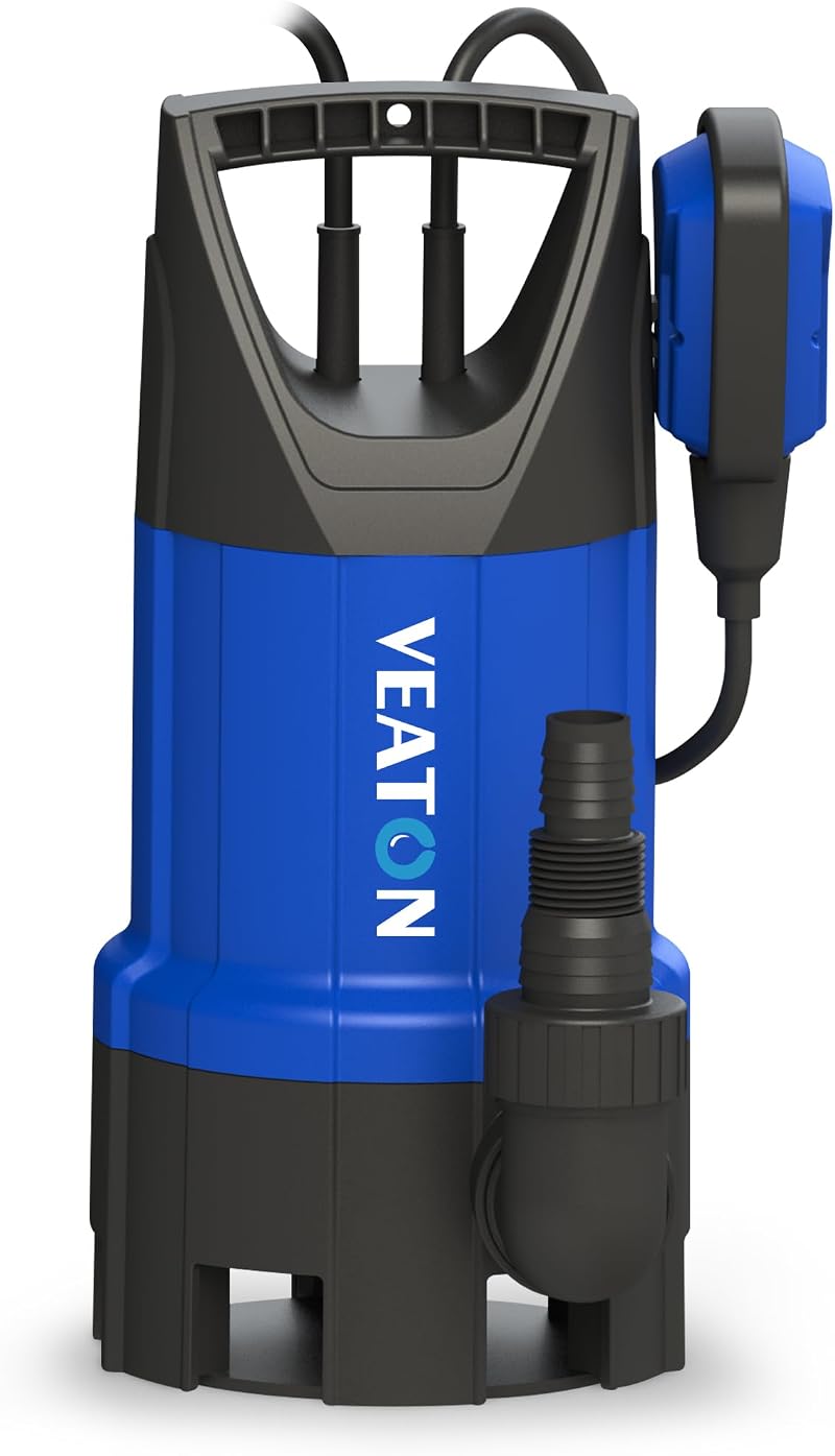 VEATON 750W Submersible Pump 13000 L/H Dirty/Clean Water Transfer