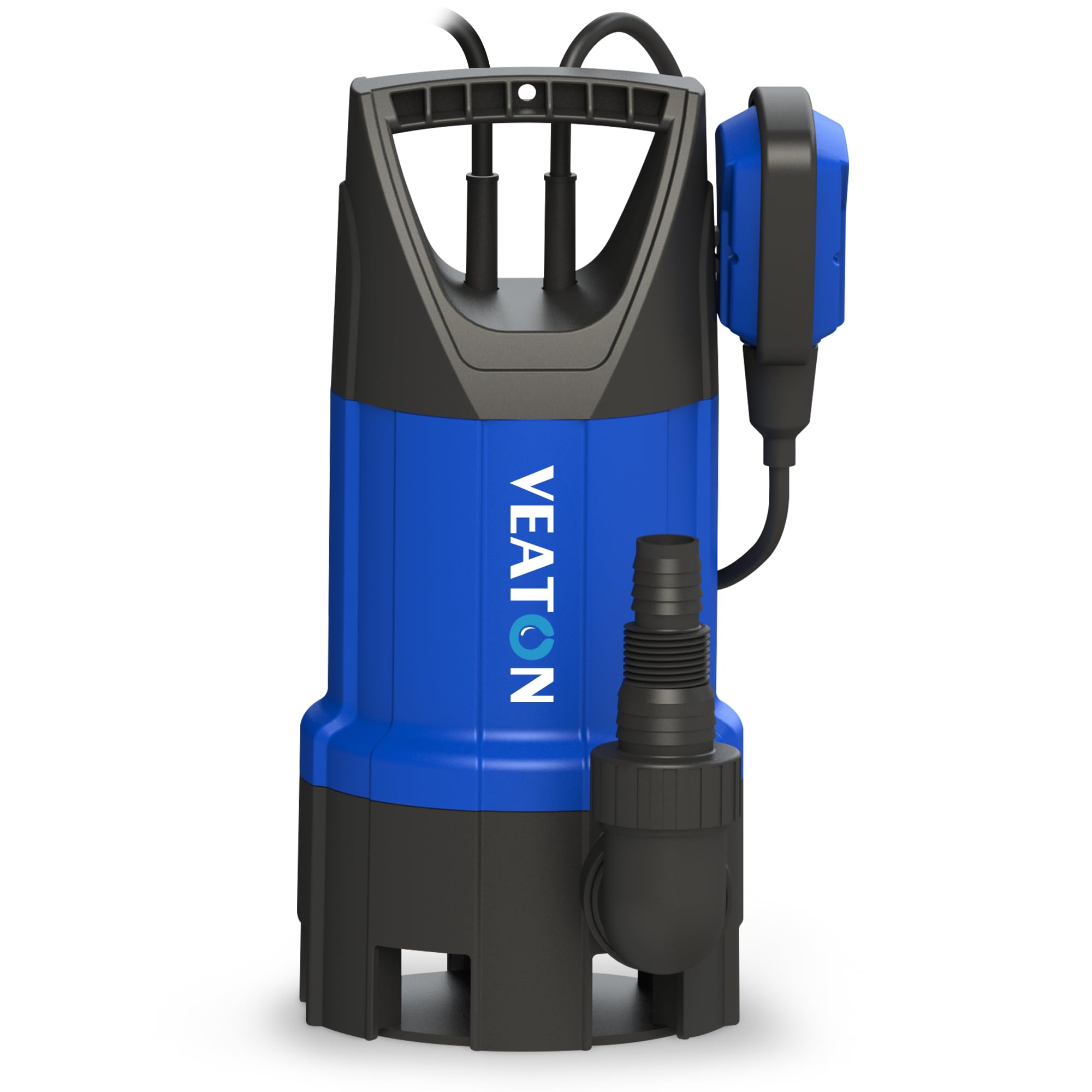 VEATON Portable Submersible Pump 750W 13000L/H, Dirty/Clean Water Pump Automatic or Continuous Manual Operation by Float Switch, Water Transfer Drainage Pump for Pond Garden Pool Hot Tub