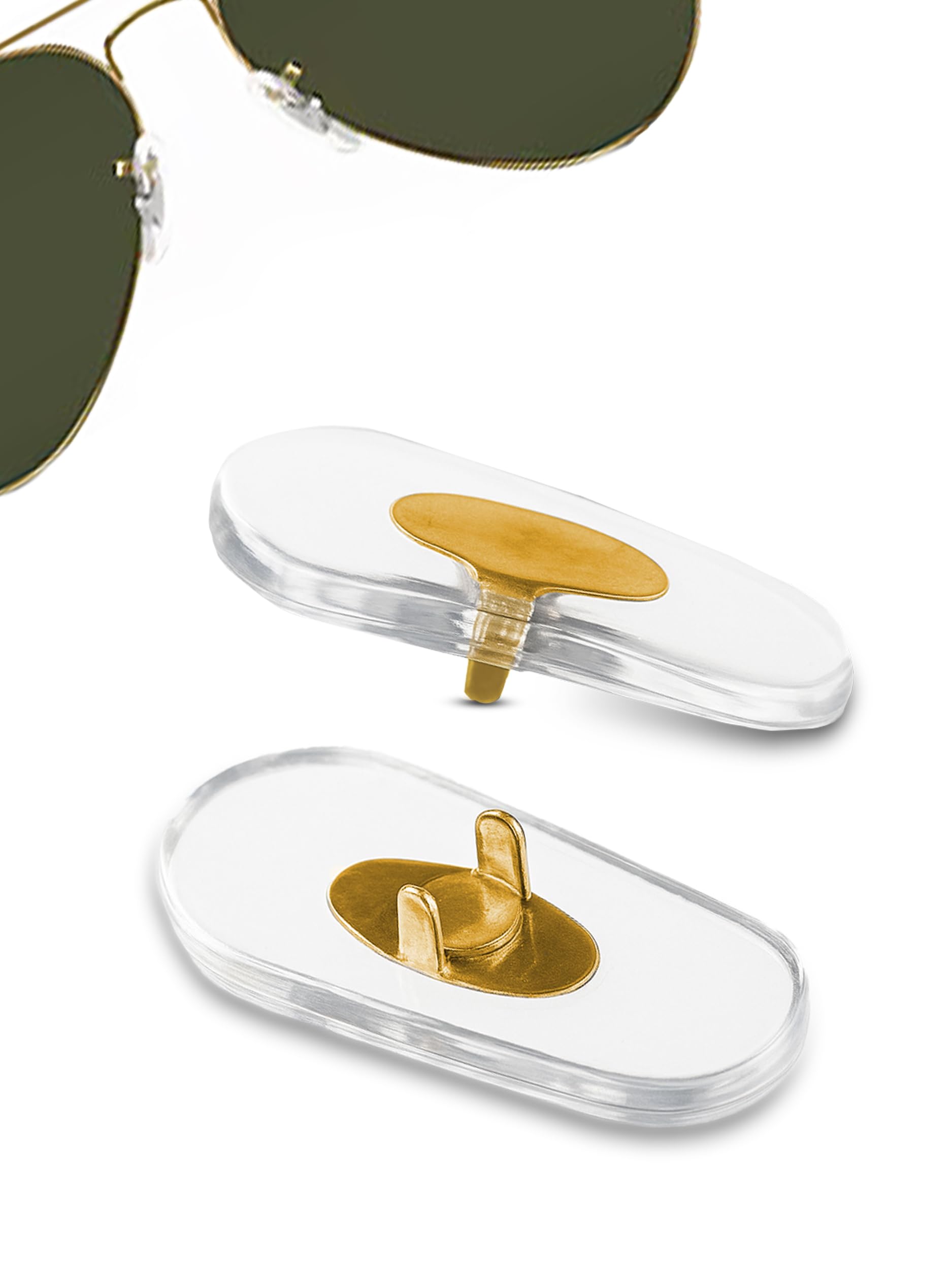 Premium Grade Soft Silicone Nose Pads Compatible with RB Aviator | Replacement Certain RB Aviator | Gold Colour | Inserts | 1 Pair | by Sports World Vision