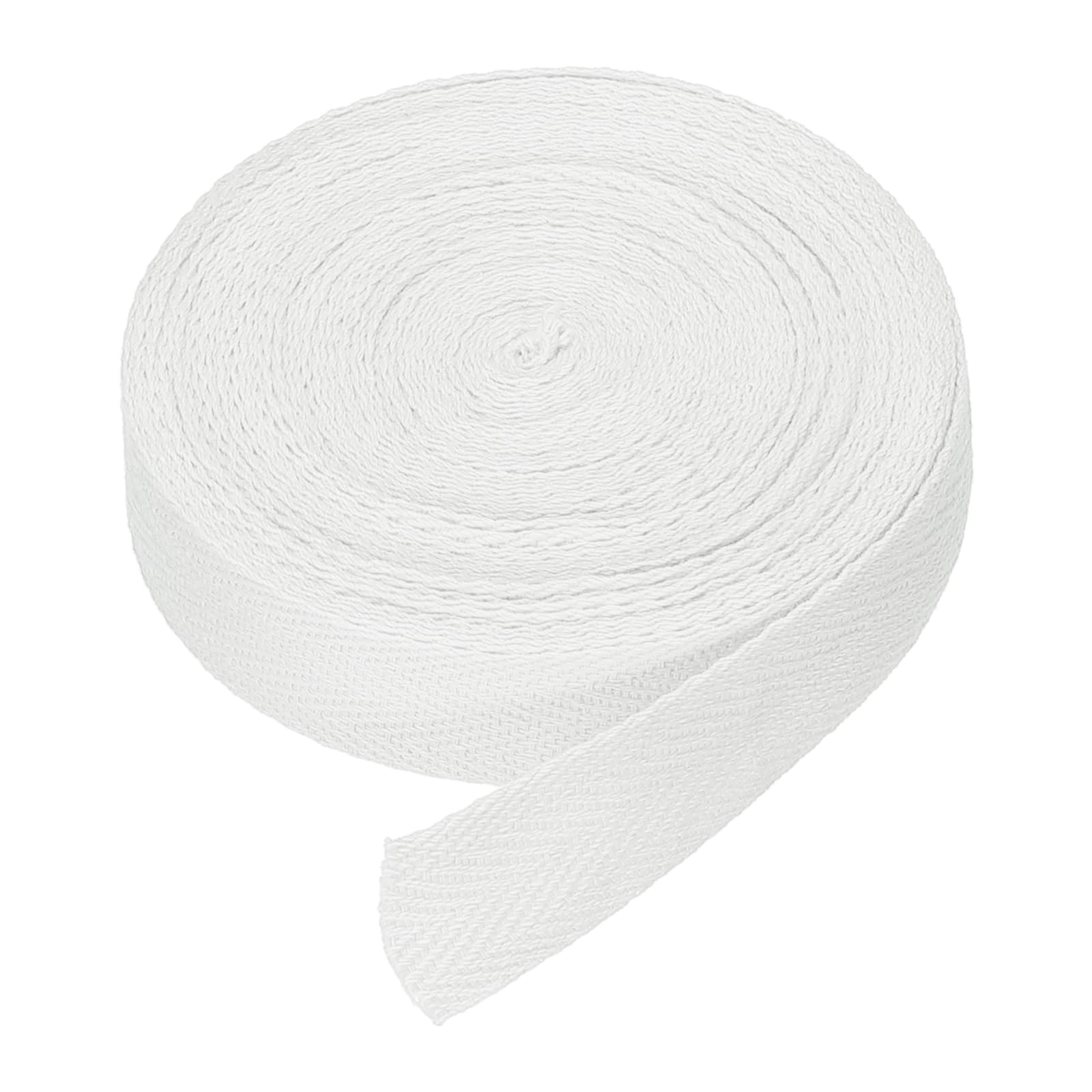 DMiotech 3/4"(2cm) 10 Yards Cotton Twill Tape Cotton Ribbons Bias Binding Tape Herringbone Tape Ribbons White for DIY Crafts, Clothes, Sewing, Knit