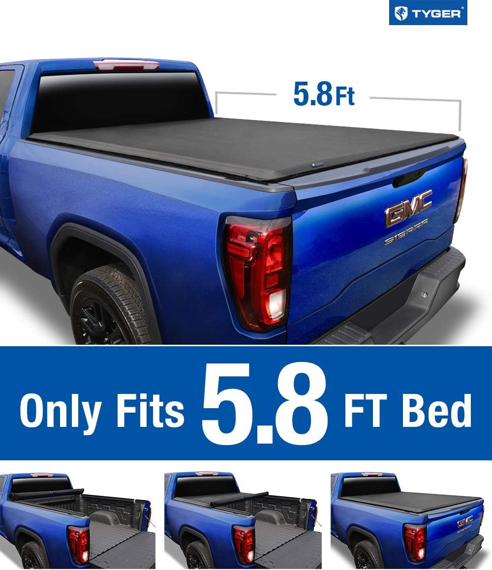 Fits 2014 2019 Silverado Sierra 6 5 Bed Tyger T3 Tri Fold Tonneau Cover