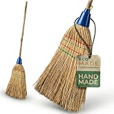 EcoMade Corn Broom Handmade - 56 Inch Heavy Duty Natural Straw | Traditional hand-stitched corn broom - built for heavy yard, garage, and porch sweeping on rough surfaces