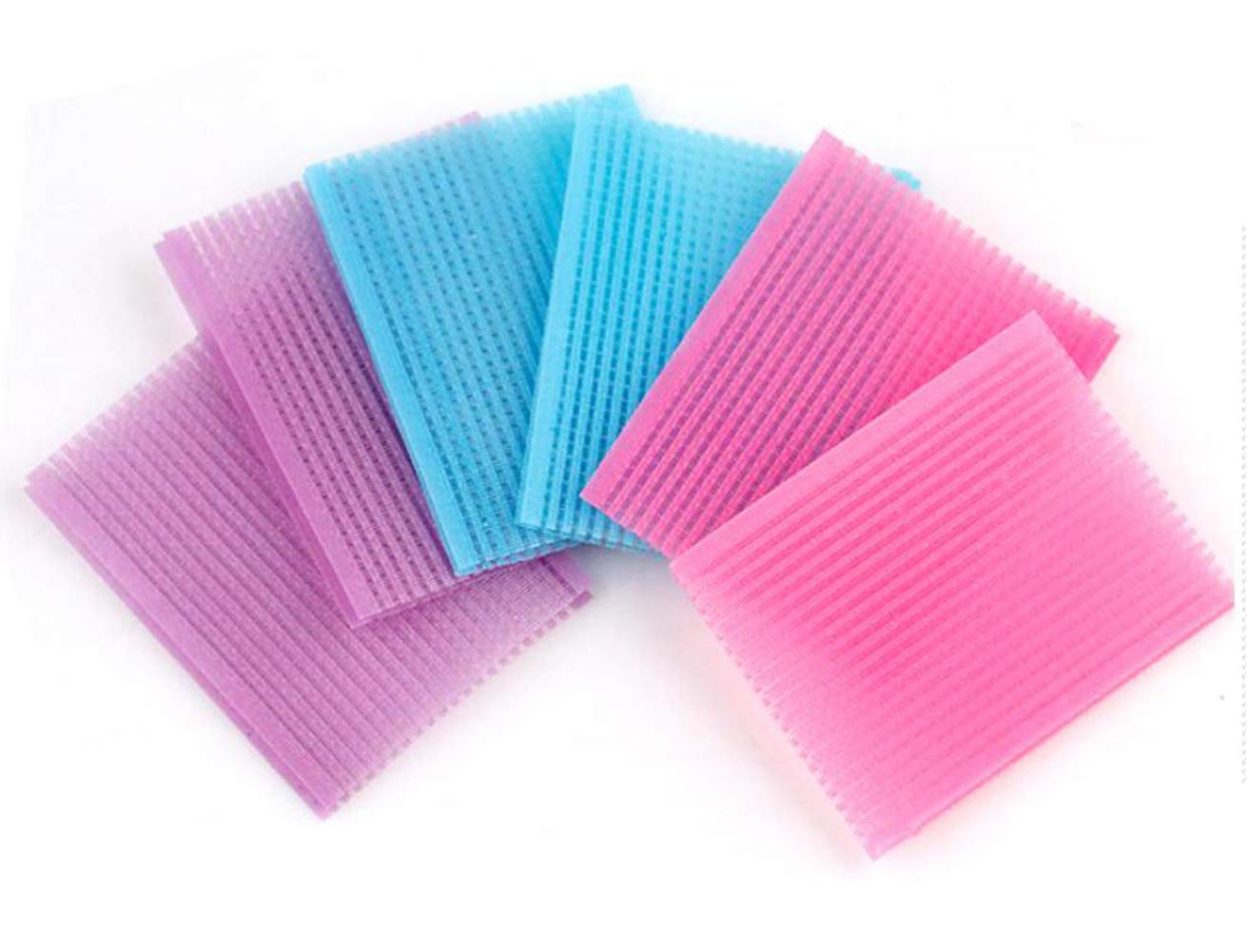 10Pcs Color Random Rectangle Nylon Fringe Hair Holding Stickers Magic Hook and Loop Hair Fixer Holder Snood Clip Pin for Makeup Face Washing