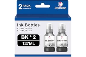 JoyPrinting Black Ink Refill Bottles Work for ET-3850 ET-2850 ET-2760 ET-4850 ET-3760 ET-4760 ET-3750 ET-4750 ET-3830 ET-2700