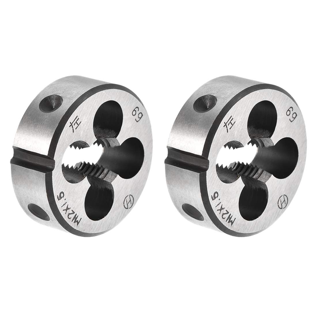 sourcing map M12 X 1.5 Metric Round Die, Machine Thread Left Hand Threading Die, Alloy Tool Steel Screw Thread Cutting Die, 2pcs