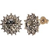 Yoursfs Vintage Black Cz Stud Earrings For Women Gold Plate Cut Diamond Stud Ear Cubic Zircon Jewelry