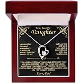 KNEZVAR Dad to Daughter Necklace – Heartfelt Gift from Dad to Daughter for Birthday or Christmas, Meaningful Jewelry with Message Card, 14K-18K Gold Finish