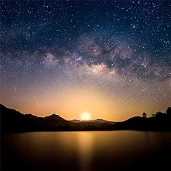AOFOTO 8x8ft Glowing Sunset Starry Sky Backdrop for