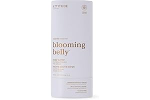 ATTITUDE Plastic-Free Body Butter Bar for Pregnant Dry and Stretched Skin, Made in Canada, EWG Verified, Vegan Maternity Prod