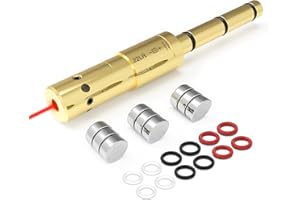 Angeebin Laser Bore Sight,End Barrel Laser BoreSighter Accurate and Easy Fit Revolvers Pistols and Air Guns