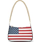 Shoulder Bags for Women American Flag Hobo Tote Handbag Small Clutch Purse with Zipper Closure