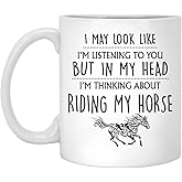 Q.PaddyShops Horse Mug - Funny Horse Riding Gifts for Women & Men, 11oz