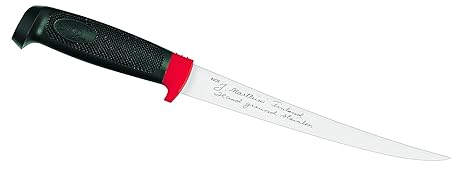 Marttiini Erwachsene Finnisches Filetiermesser, Klinge 19 cm, Kautschuk-Griff, Lederscheide Anglermesser Mehrfarbig One Size