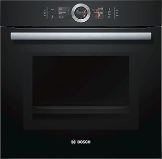Bosch HNG6764B6 Serie 8 Einbau-Backofen mit Mikrowellen- & Dampffunktion / 67 L / 1 L Wassertank / 800 W / Schwarz / Klapptür / TFT-Display / 14 Beheizungsarten / Bosch Assist / Pyrolyse /Home Connect