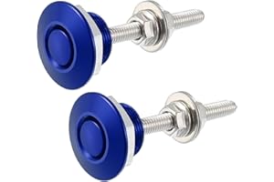 ACROPIX Blue Bumper Quick Release Lock Latch Aluminum Alloy Hood Pin Lock Push Button Bonnet - Pack of 2