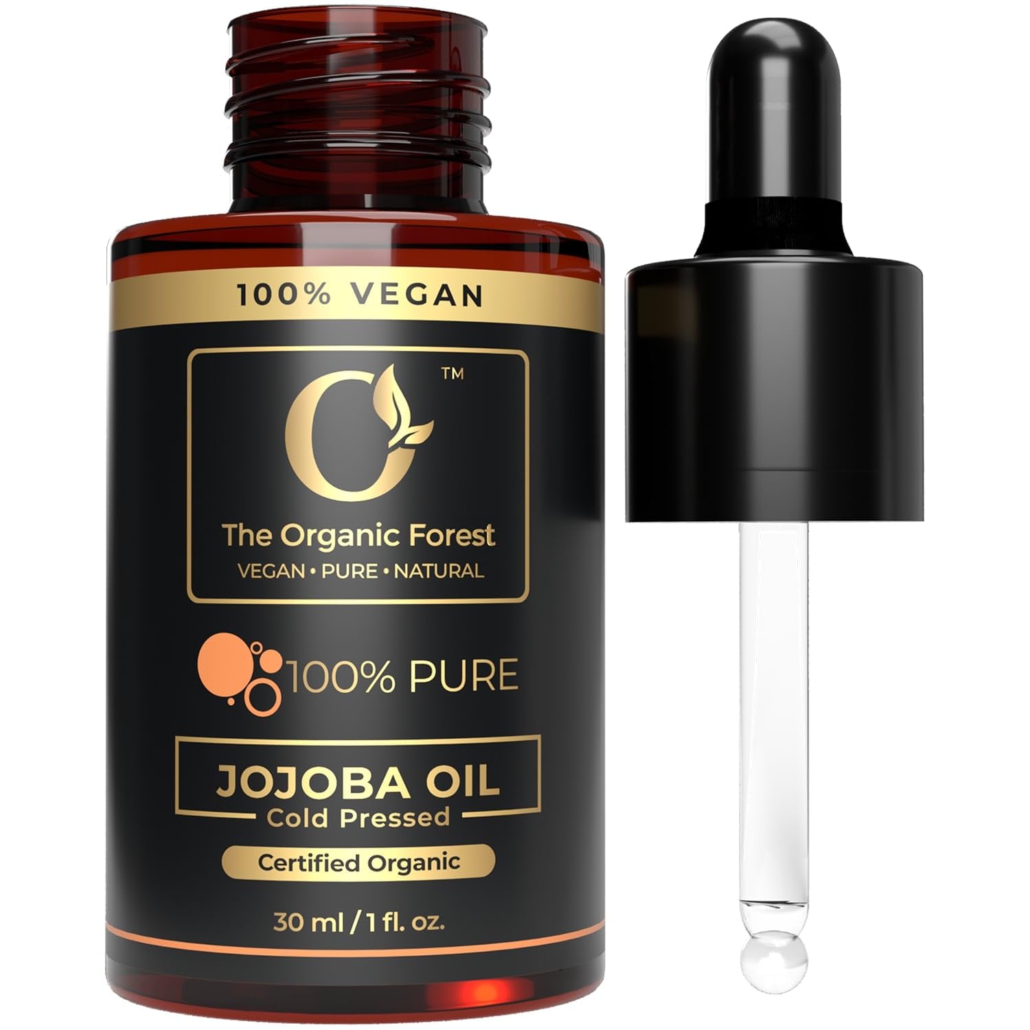 Plant Based Jojoba Oil – Pure & Organic Cold Pressed Unrefined Body Oil for Skin, Hair, Face & Nails – For Gua Sha, Anti-Aging, Deep Moisturizing & Scalp Nourishment — image 1