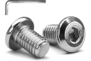 M4 x 10mm 10 PCS Flat Head Hex Socket Cap Screws Bolt, Furniture Bolts, 304 Stainless Steel 18-8, Full Thread (with Hex Spann