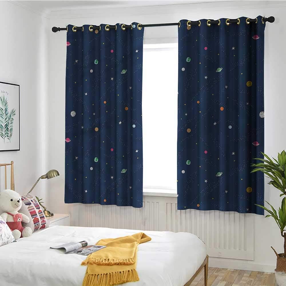 Amazon Com Double Curtain Rod Star Cartoon Celestial Astronomy 63