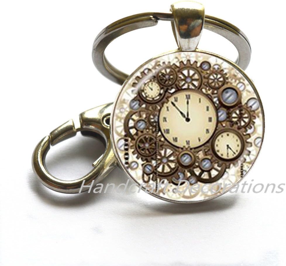 Steampunk Keychains, Clock Keychains, Gear Keychains, art