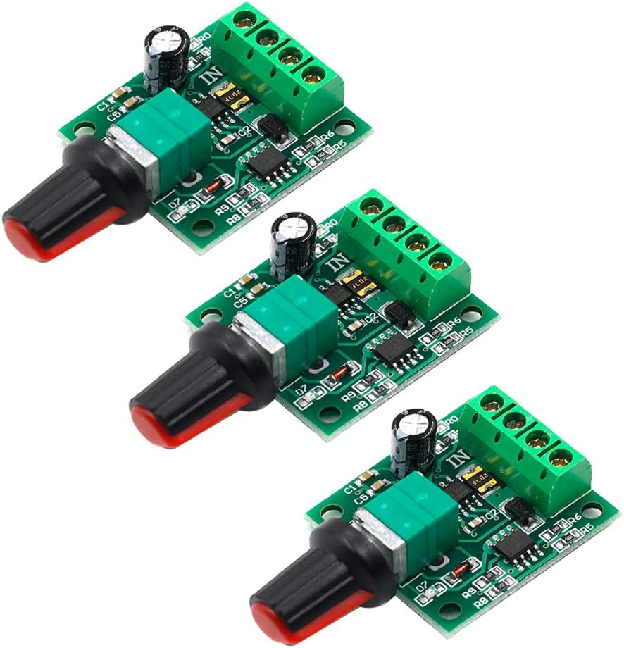 FICBOX 3 PACK 1.8v 3v 5v 6v 7.2v 12v 2A 30W DC Motor Speed Controller (PWM) 1803BK 1803B Adjustable Driver Switch