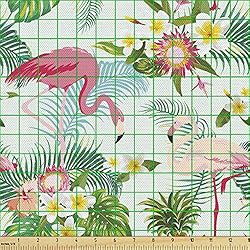 Ambesonne Flamingo Fabric by The Yard, Fresh Exotic