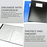 H&S A4 Display Folder with 100 Pockets Black Certificate Folder view 2
