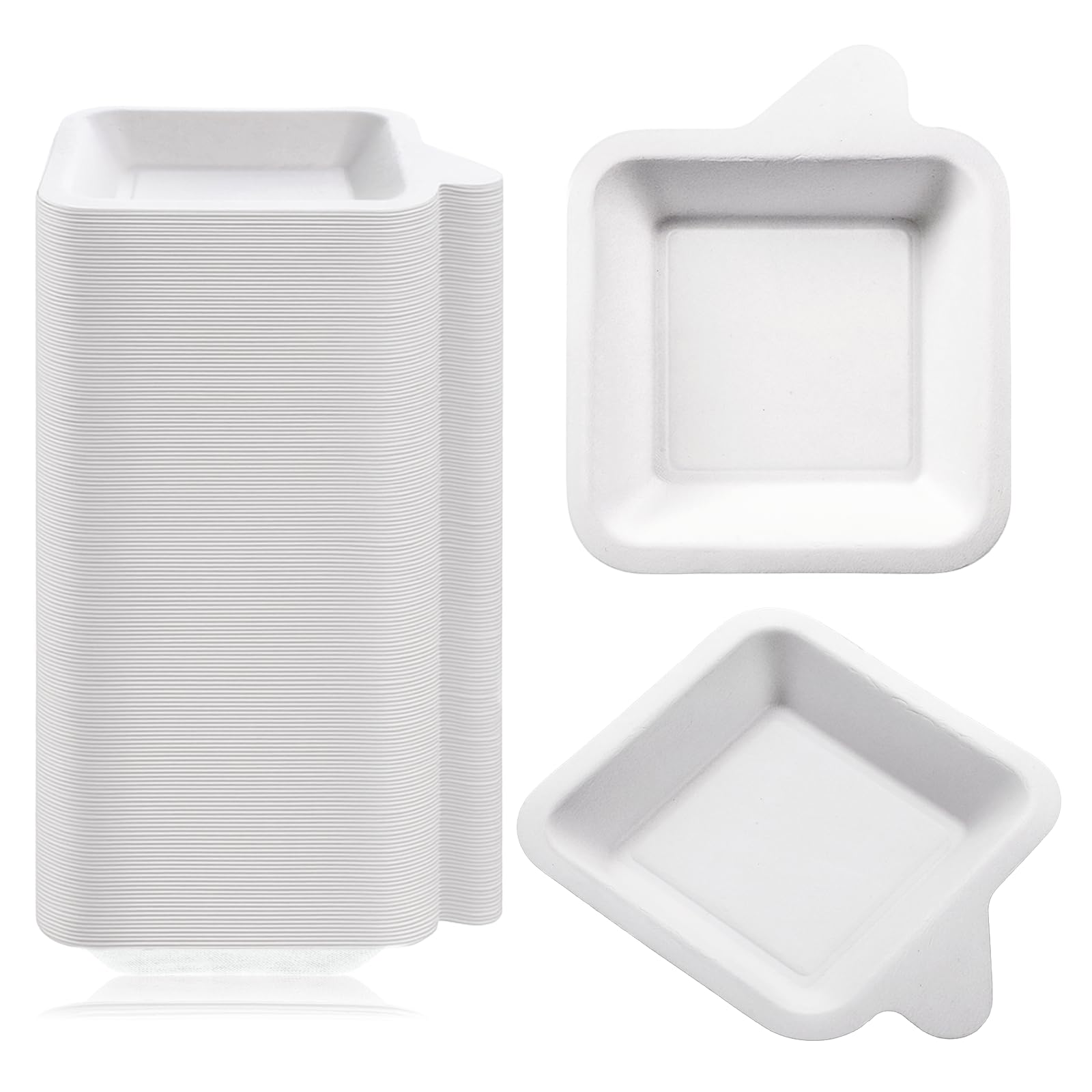 Photo 1 of 300 Pack 5.2 Inch Small Paper Plates Bulk Disposable Tiny White Square Paper Dessert Plates Compostable Square Mini Dessert & Appetizer Plate, Heavy Duty Cake Plate for Party, Wedding, BBQ, Picnic