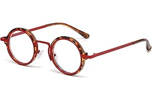 Teumire Classic Round Glasses for men women Circle Blue Light Eyeglasses Hippie Style Non Prescription Eyewear