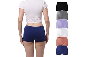 Seamless Boyshort Underwear for Women Nylon Spandex Boyshorts Panties Soft Stretch Boy Shorts Underwear Pack 6