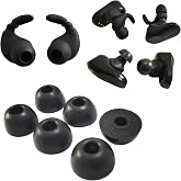 Memory Foam Ear Tips &amp; Ear Hook for Sony WF-1000XM4/XM5 Replacement Tips | 3 Pairs L/M/S Foam Tip + 1 Pairs Anti-Slip Hooks,Secure Fit Accessories for Sony Earbuds C500/C700N/LinkBuds S, Black