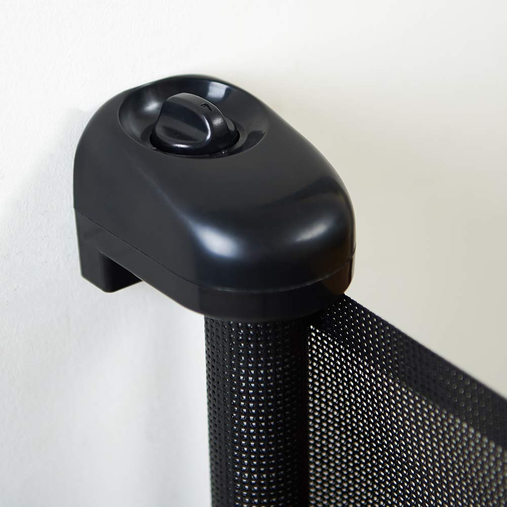 black retractable baby gate