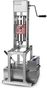 SHIYANLI Heavy Duty 5L Manual Spanish Dough Stick Machine Maker Stainless Steel with 6L Electric Deep Fryer Churro Maker Filler 220V