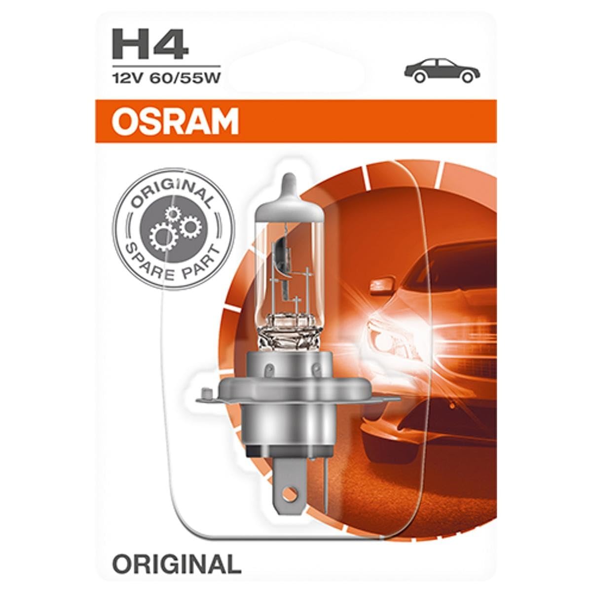 OSRAM ORIGINAL H4, halogen-headlamp bulb, 64193-01B, 12V, single blister (1 piece)