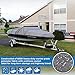 Leader Accessories 600D Polyester 5 Colors Waterproof Trailerable Runabout Boat Cover Fit V-Hull Tri-Hull Fishing Ski Pro-Style Bass Boats,Full Size (22'-24'L Beam Width up to 116'', Grey)
