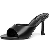 Mostrin Kitten Heels for Women Round Toe Heels With Bow Vintage Mules Sexy Slip on Stiletto Backless Sandals for Party Daily