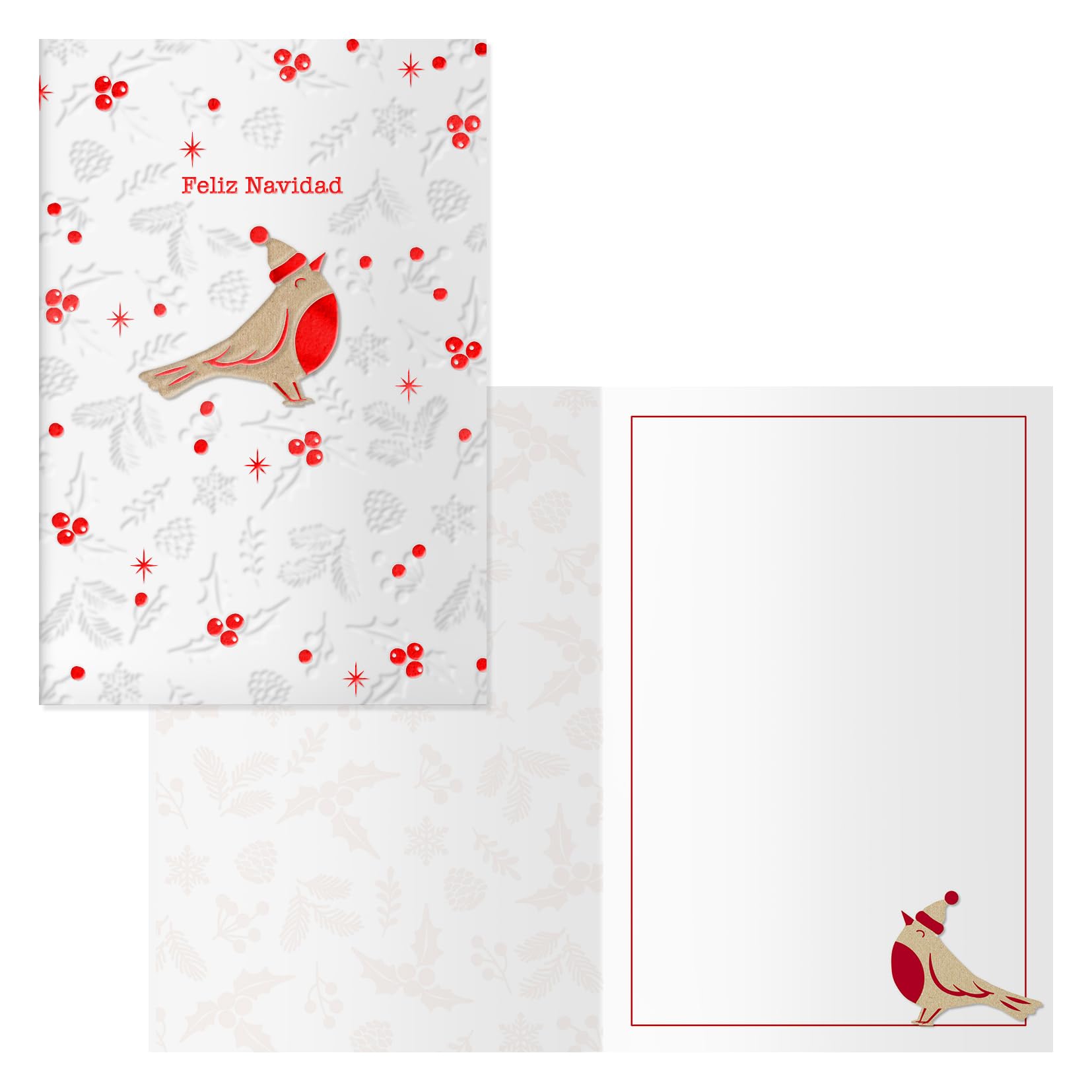 DOHE - Christmas cards - Pack of 6 - Size: 11.5 x 17 cm (closed) - Includes envelope for storing the card - Bird model