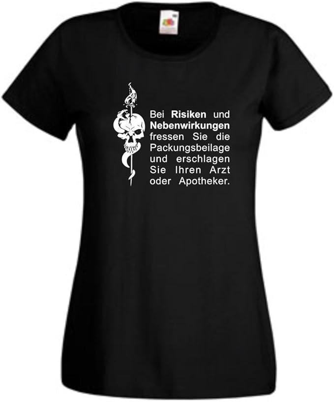 Bei Risiken Und Nebenwirkungen Damen Spruche T Shirt Arzt Amazon De Bekleidung