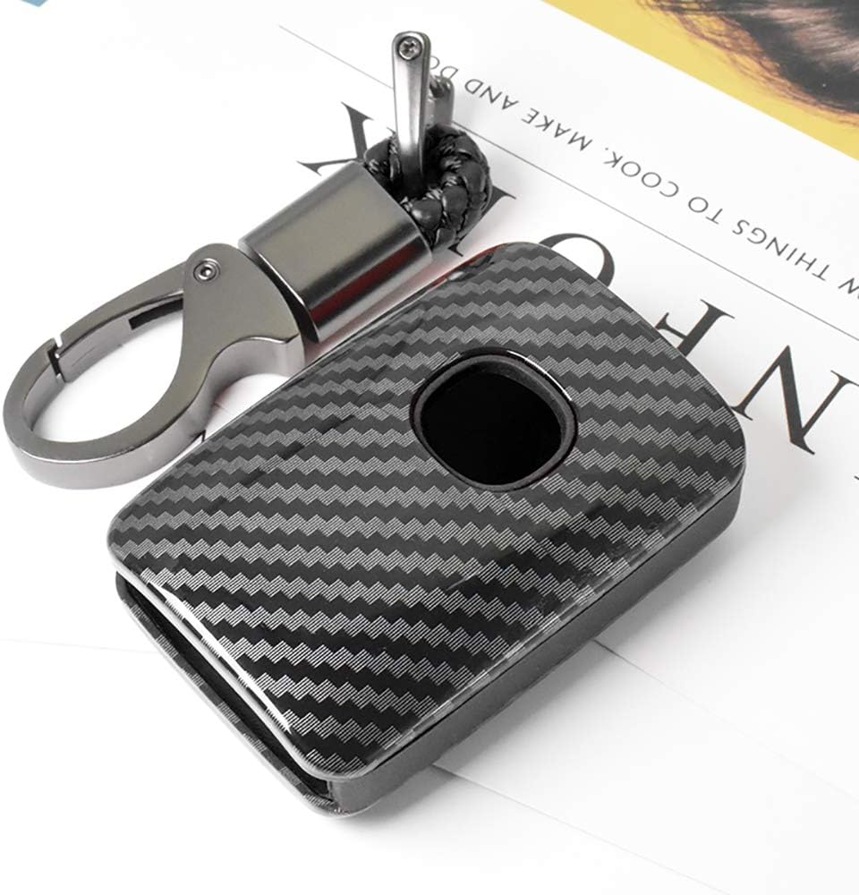 ontto for Mazda 3 Alexa 2019 2020 Key Cover Plastic Soft Silicone Key Fob Cover Holder Protector for Mazda 3 CX-30 CX-5 CX-9 Mazda 3 Sedan 2019 2020 3-Button Remote Car Key Case Keyring Carbon Black
