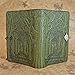 Genuine Leather Refillable Journal Cover with a Hardbound Blank Insert, 6x9 Inches, Avenue of Trees, Fern Color with Pewter Button, Made in The USA by Oberon Design