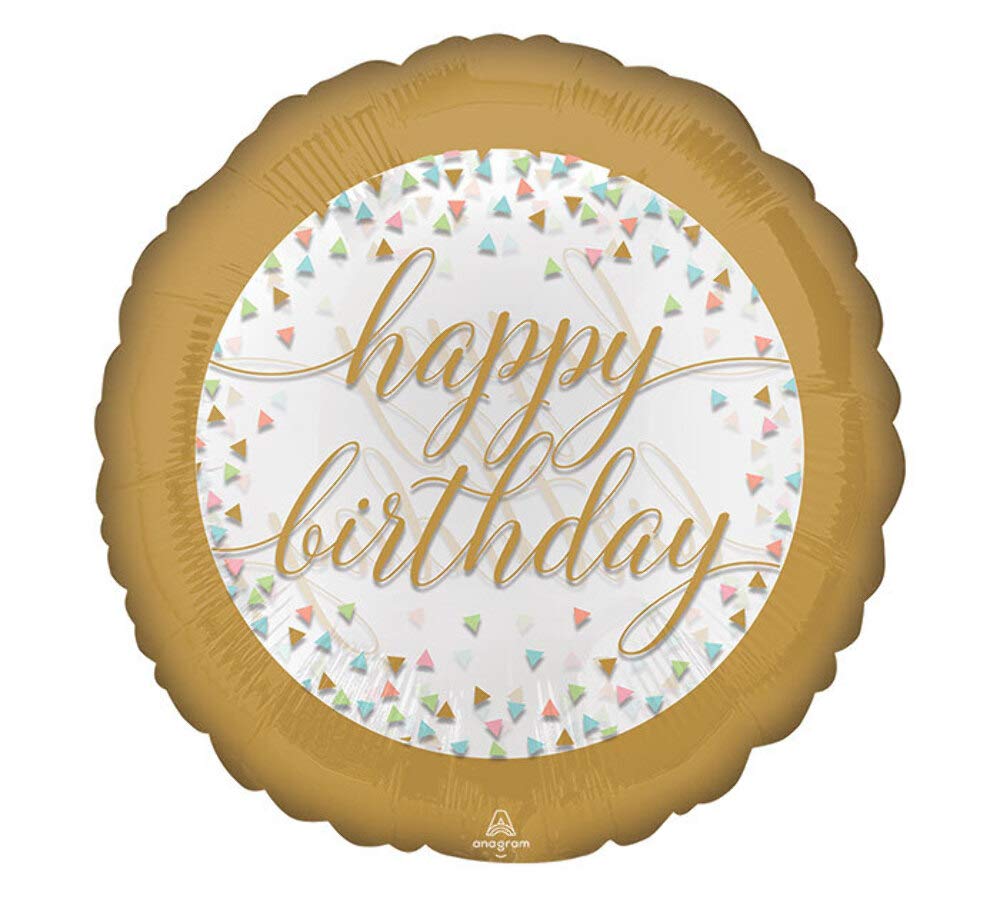 (PKT) 1 Happy Birthday Confetti Fun Foil Balloon (Standard S40)