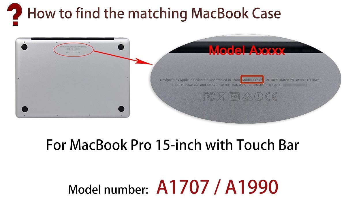 UESWILL Smooth Matte Hard Case Compatible with 2016-2019 Release MacBook Pro 15 inch with Touch Bar & USB-C, Model A1990 A1707, Black