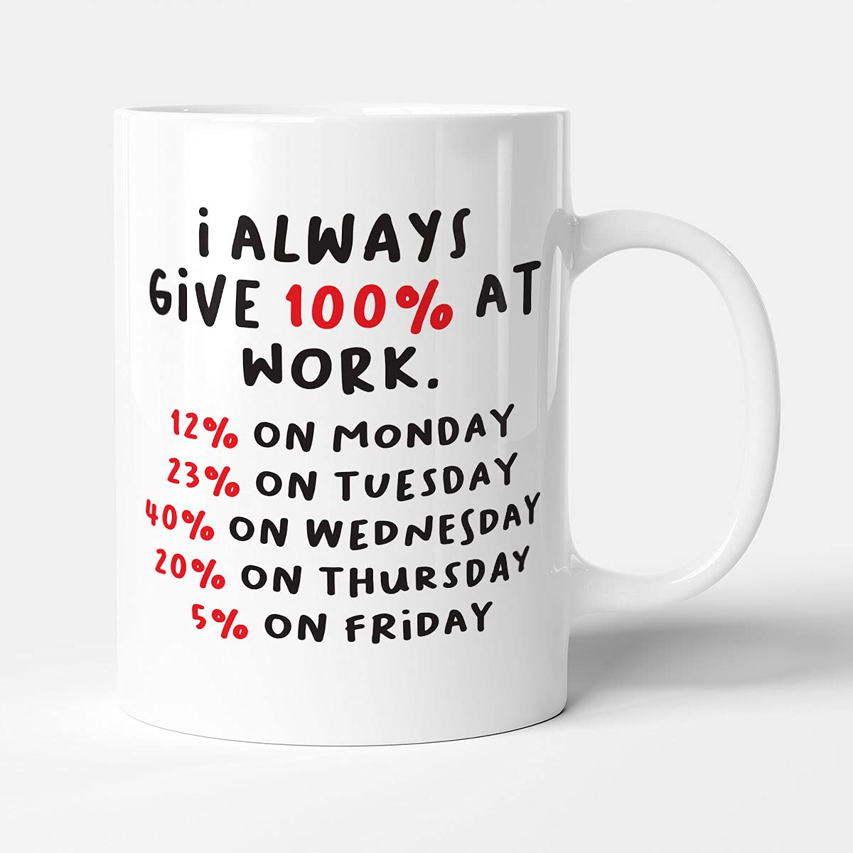 Victorian Printing Co - I Always Give 100% at Work - Office Gift Mug, Ceramic, 11fl.oz.